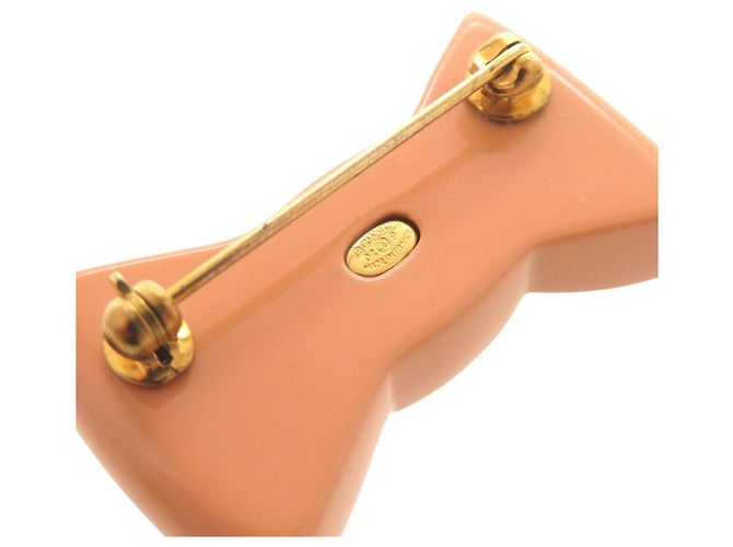Chanel Brosche in lachsrosa mit Strass Pink - Ansicht 4