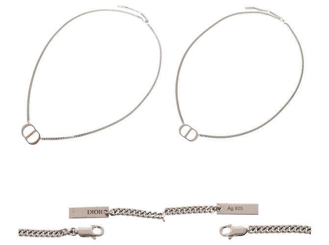 Collana Christian Dior CD Logo in Argento Sterling 925 - vista 3