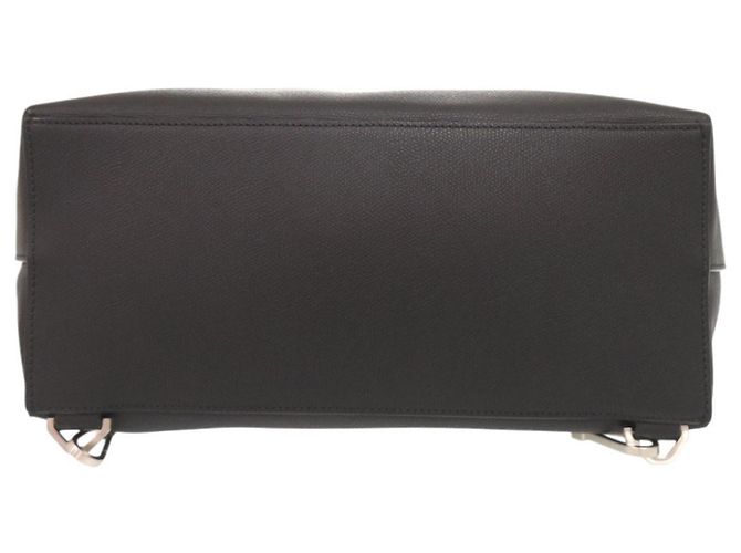 Borsa Tote Valextra V-Line in pelle nera Nero - vista 3