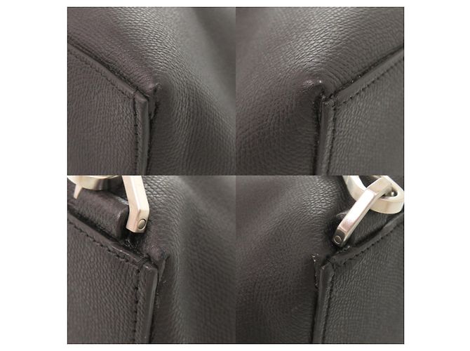 Borsa Tote Valextra V-Line in pelle nera Nero - vista 4