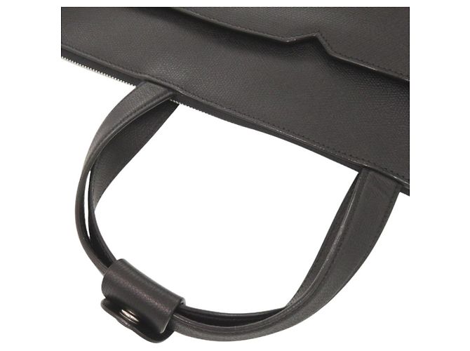 Borsa Tote Valextra V-Line in pelle nera Nero - vista 5