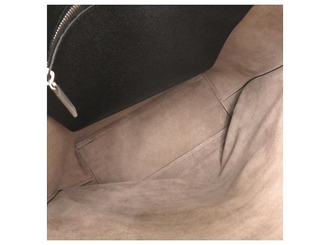 Borsa Tote Valextra V-Line in pelle nera Nero - vista 6