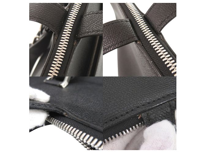 Borsa Tote Valextra V-Line in pelle nera Nero - vista 9