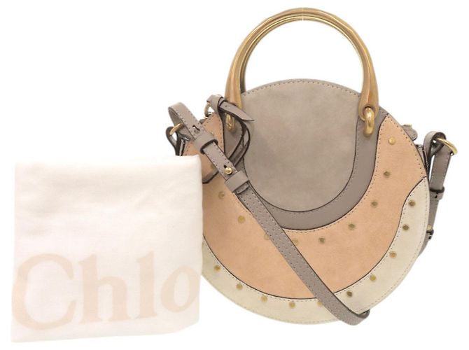 Chloé Chloe Pixie Suede Leather Handbag Beige - view 2