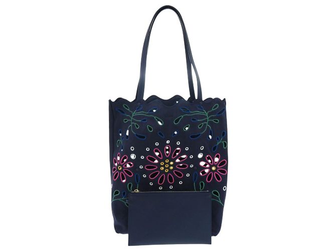 Bolso Tote Chloé Flower Canvas Rosa Verde Azul marino - vista 2