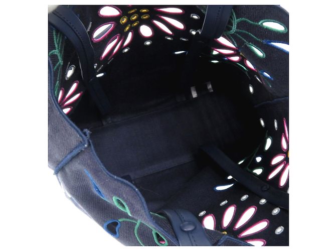 Bolso Tote Chloé Flower Canvas Rosa Verde Azul marino - vista 6