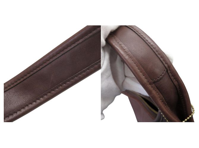 Borsa a tracolla singola in pelle Coach Old Ergo Marrone - vista 10