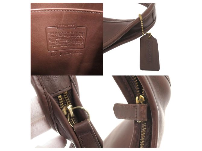 Borsa a tracolla singola in pelle Coach Old Ergo Marrone - vista 8