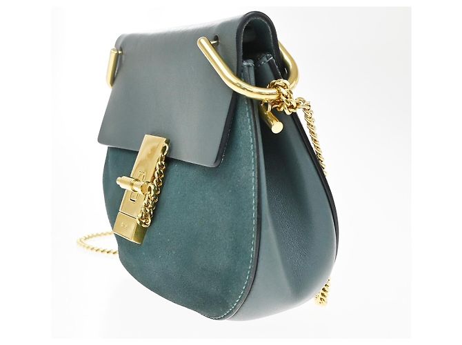 Chloé Borsa a tracolla Chloe Drew in pelle e camoscio Mini Blu - vista 3