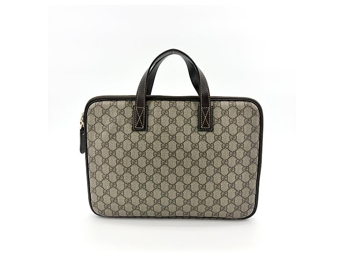 Gucci Laptop GG Coated Canvas Medium Marron - vue 2