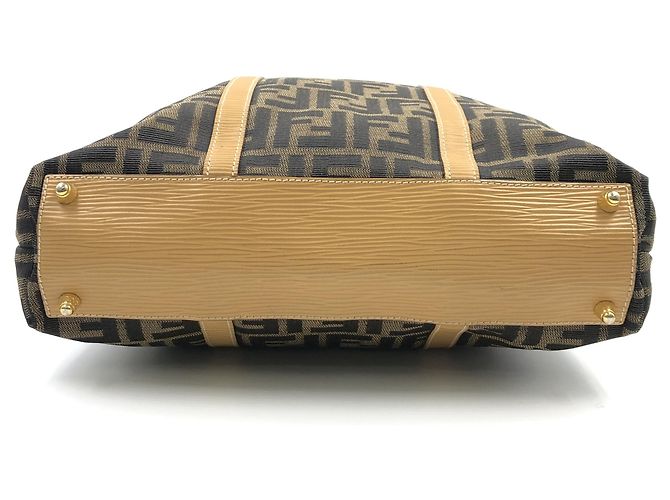 Borsa Tote Fendi Zucca Canvas Large Marrone - vista 3