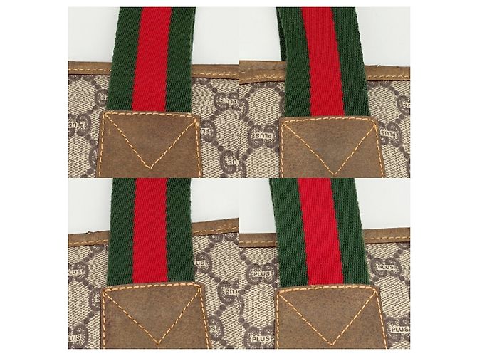 Borsa a spalla tote Gucci Marrone Rosso Beige Verde - vista 10