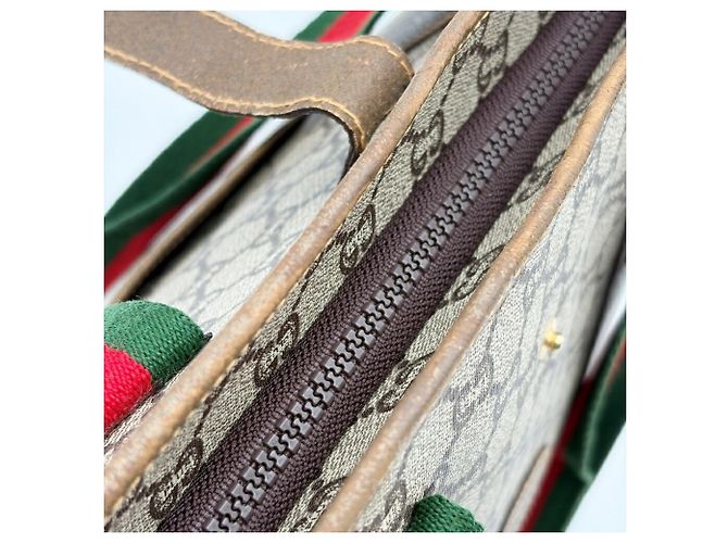 Borsa a spalla tote Gucci Marrone Rosso Beige Verde - vista 15
