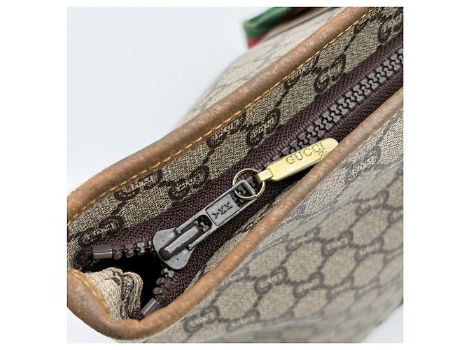 Borsa a spalla tote Gucci Marrone Rosso Beige Verde - vista 16
