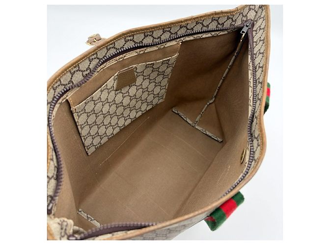 Borsa a spalla tote Gucci Marrone Rosso Beige Verde - vista 17