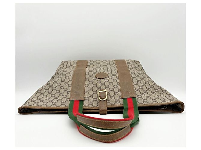 Borsa a spalla tote Gucci Marrone Rosso Beige Verde - vista 6