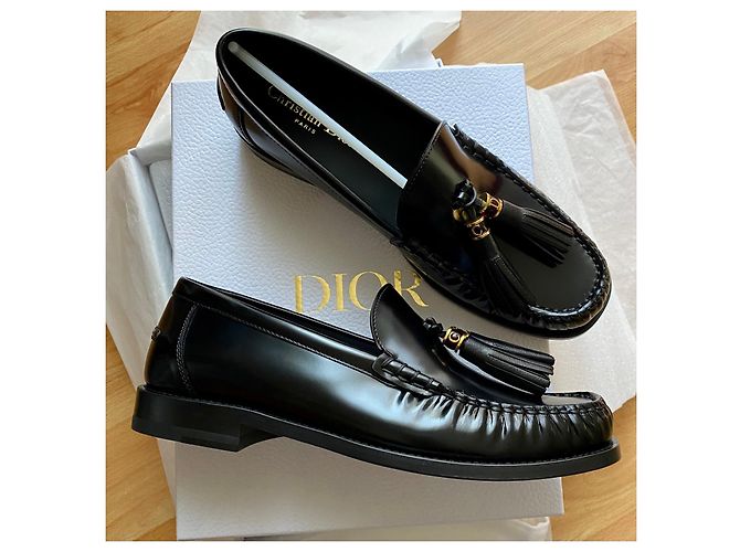 Autre Marque Mocasines Dior de piel negra con borlas Negro - vista 12