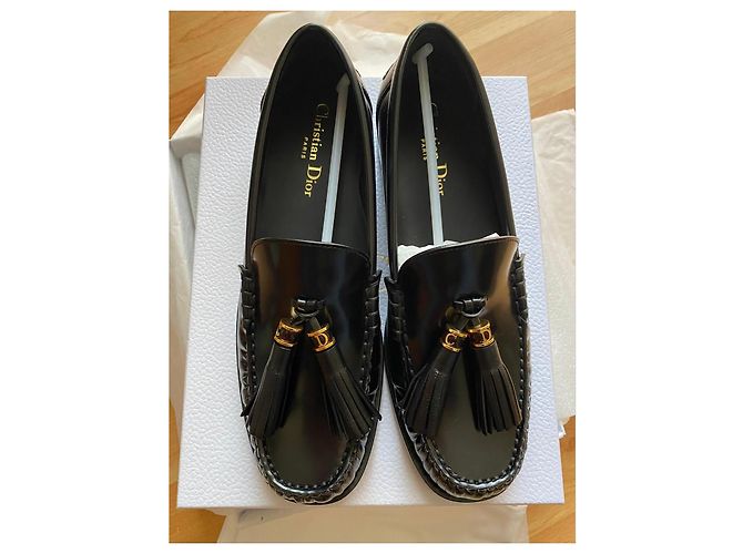 Autre Marque Mocasines Dior de piel negra con borlas Negro - vista 13