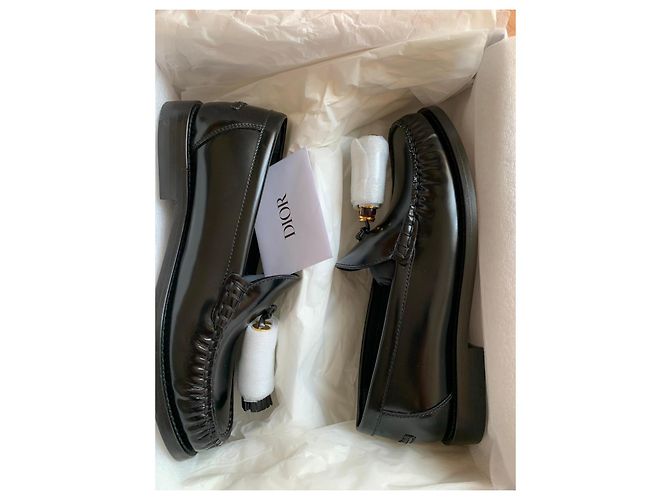 Autre Marque Mocasines Dior de piel negra con borlas Negro - vista 15
