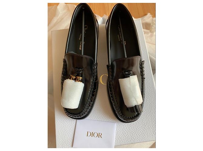 Autre Marque Mocasines Dior de piel negra con borlas Negro - vista 2