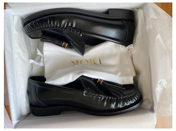 Autre Marque Mocasines Dior de piel negra con borlas Negro - vista 3