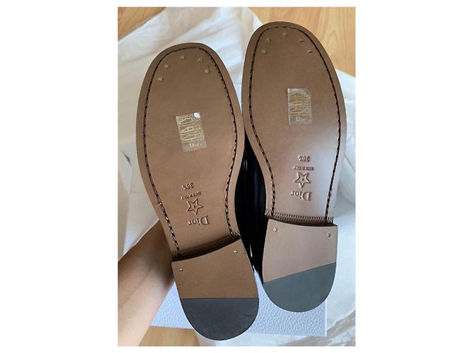 Autre Marque Mocasines Dior de piel negra con borlas Negro - vista 4