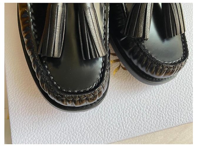 Autre Marque Mocasines Dior de piel negra con borlas Negro - vista 8