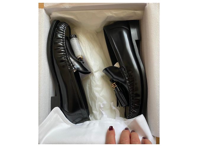 Autre Marque Mocasines Dior de piel negra con borlas Negro - vista 9