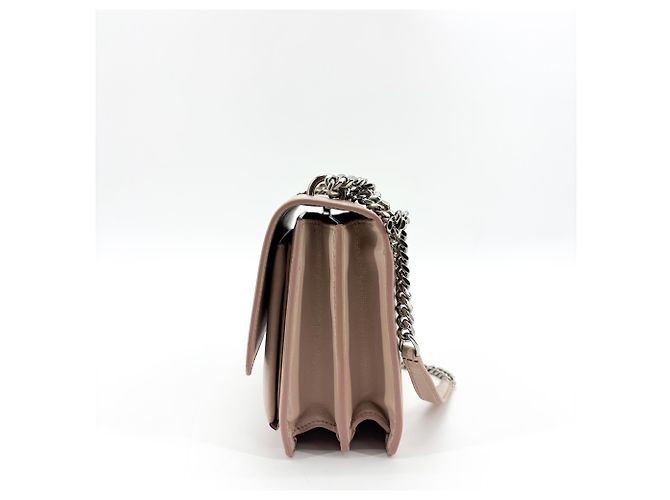 Autre Marque Borsa a tracolla Saint Laurent Sunset in pelle metallizzata craquelé Small Rosa - vista 3
