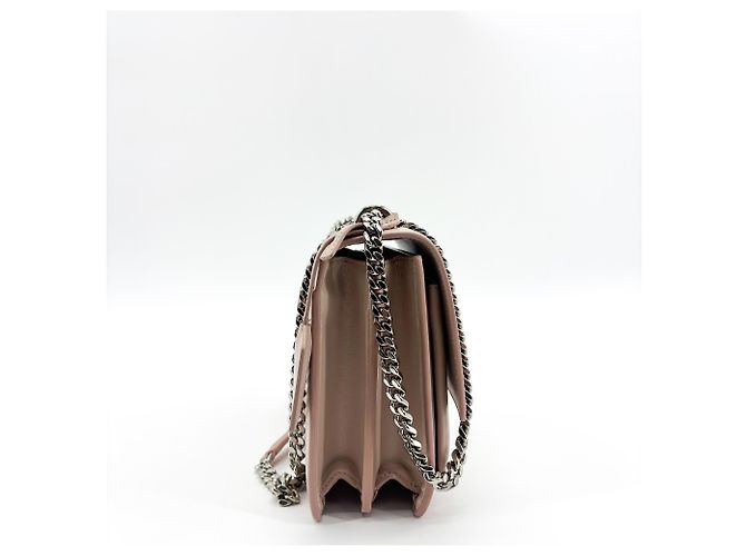 Autre Marque Borsa a tracolla Saint Laurent Sunset in pelle metallizzata craquelé Small Rosa - vista 4