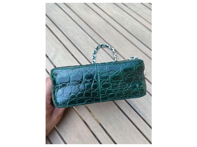 Borsa a mano Mauboussin in pelle di coccodrillo verde Porpora - vista 8