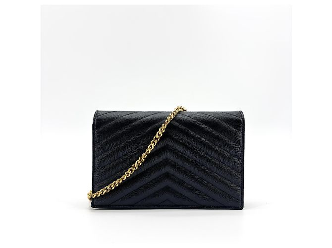 Autre Marque Saint Laurent Bicolor Monogram Leather and Patent Black - view 3