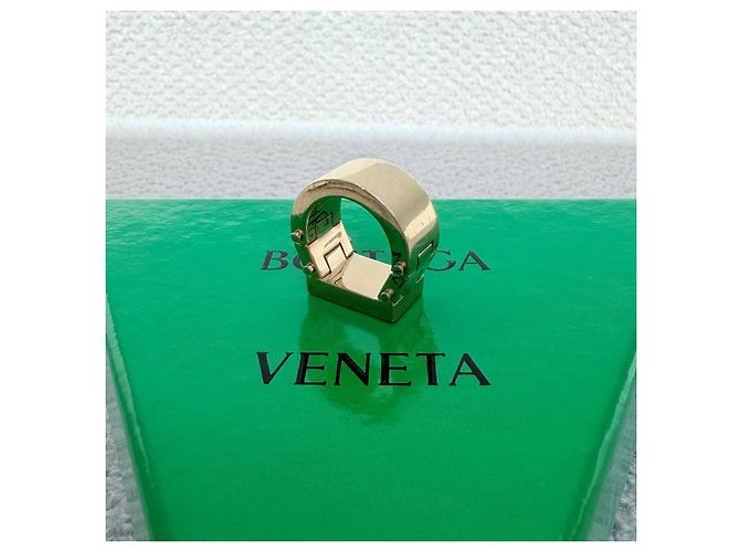Bottega Veneta Anello Bolted in Argento Placcato Oro D'oro - vista 11
