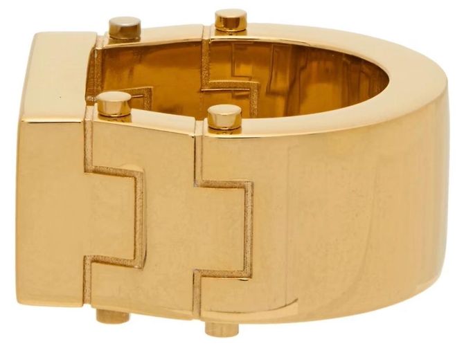 Bottega Veneta Anello Bolted in Argento Placcato Oro D'oro - vista 2