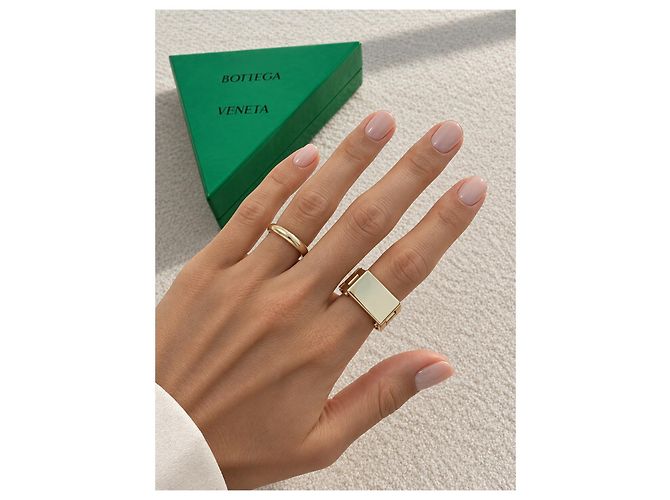 Bottega Veneta Anello Bolted in Argento Placcato Oro D'oro - vista 3