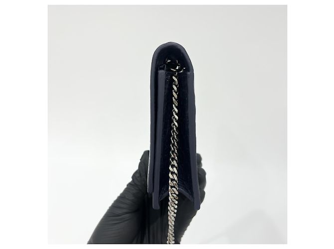 Autre Marque Saint Laurent Kate Crystal Embellished Patent Toy Blu navy - vista 4