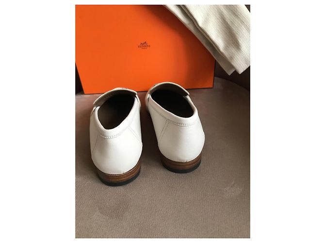 Hermès Weiße Leder-Loafer - Ansicht 12