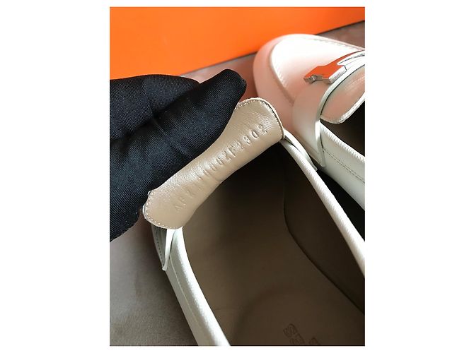 Hermès Weiße Leder-Loafer - Ansicht 5