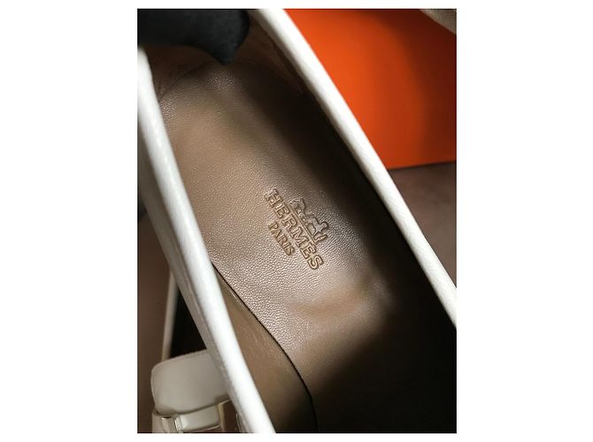 Hermès Weiße Leder-Loafer - Ansicht 6