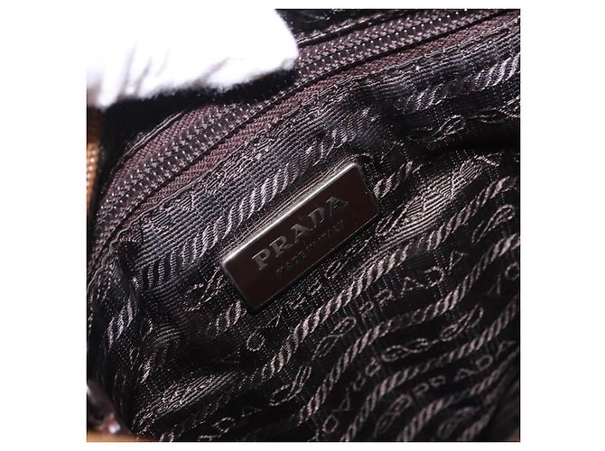 Borsa PRADA Tweed Brown Silver Auth 202875A Marrone Argento - vista 18