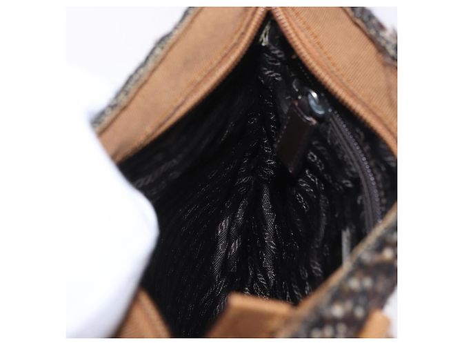Borsa PRADA Tweed Brown Silver Auth 202875A Marrone Argento - vista 20