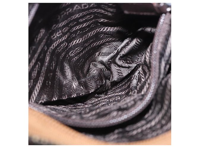 Borsa PRADA Tweed Brown Silver Auth 202875A Marrone Argento - vista 22