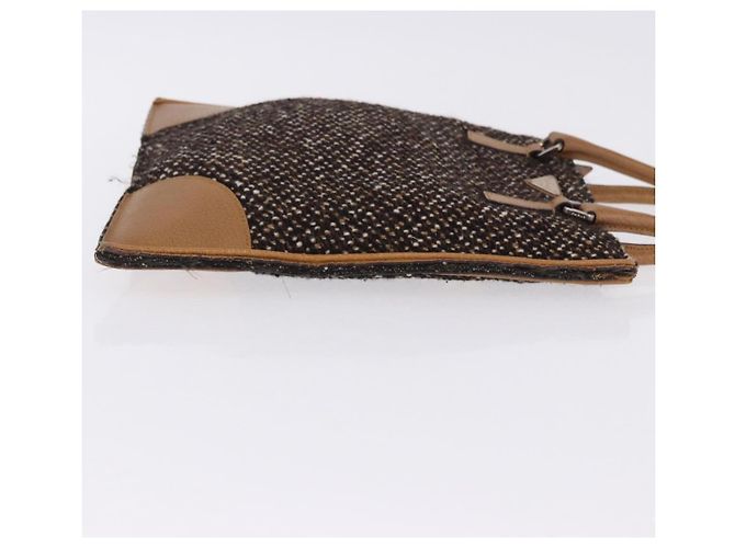 Borsa PRADA Tweed Brown Silver Auth 202875A Marrone Argento - vista 3