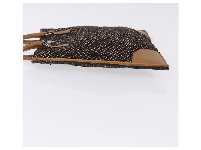 Borsa PRADA Tweed Brown Silver Auth 202875A Marrone Argento - vista 4