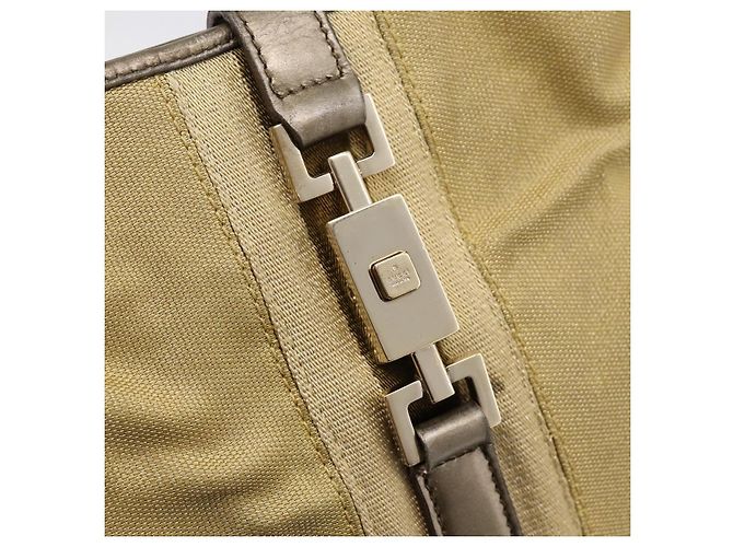Borsa a tracolla GUCCI Jackie Sherry Line Canvas Beige Gold 001 3306 Auth 202921A D'oro - vista 10
