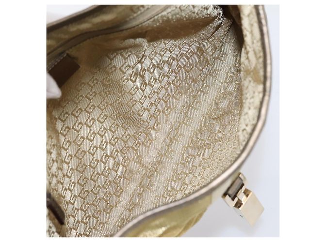 Borsa a tracolla GUCCI Jackie Sherry Line Canvas Beige Gold 001 3306 Auth 202921A D'oro - vista 11
