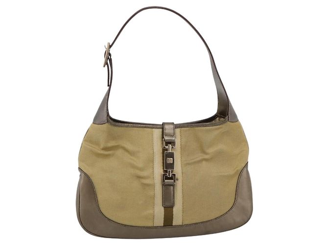 Borsa a tracolla GUCCI Jackie Sherry Line Canvas Beige Gold 001 3306 Auth 202921A D'oro - vista 13