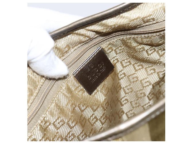 Borsa a tracolla GUCCI Jackie Sherry Line Canvas Beige Gold 001 3306 Auth 202921A D'oro - vista 17