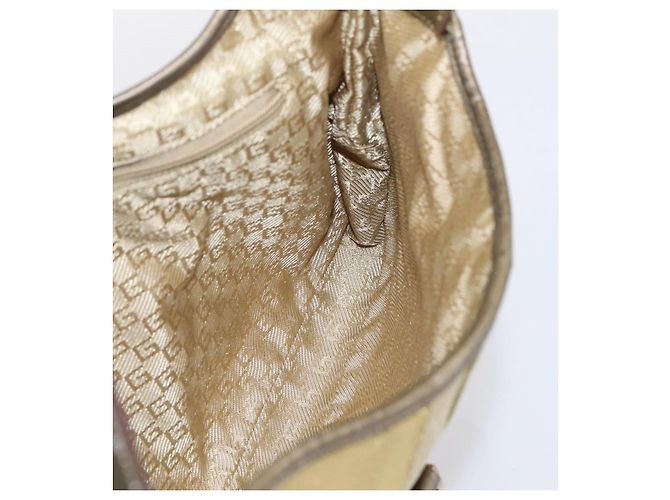 Borsa a tracolla GUCCI Jackie Sherry Line Canvas Beige Gold 001 3306 Auth 202921A D'oro - vista 18