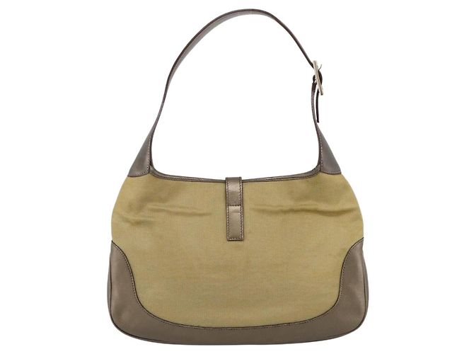Borsa a tracolla GUCCI Jackie Sherry Line Canvas Beige Gold 001 3306 Auth 202921A D'oro - vista 2